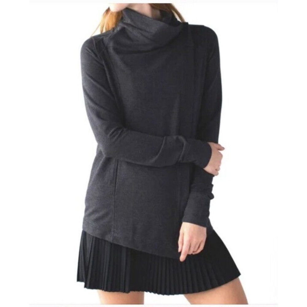 Lululemon Easy Coast Wrap Sweater One Button Collar Long Sleeve Jacket G…